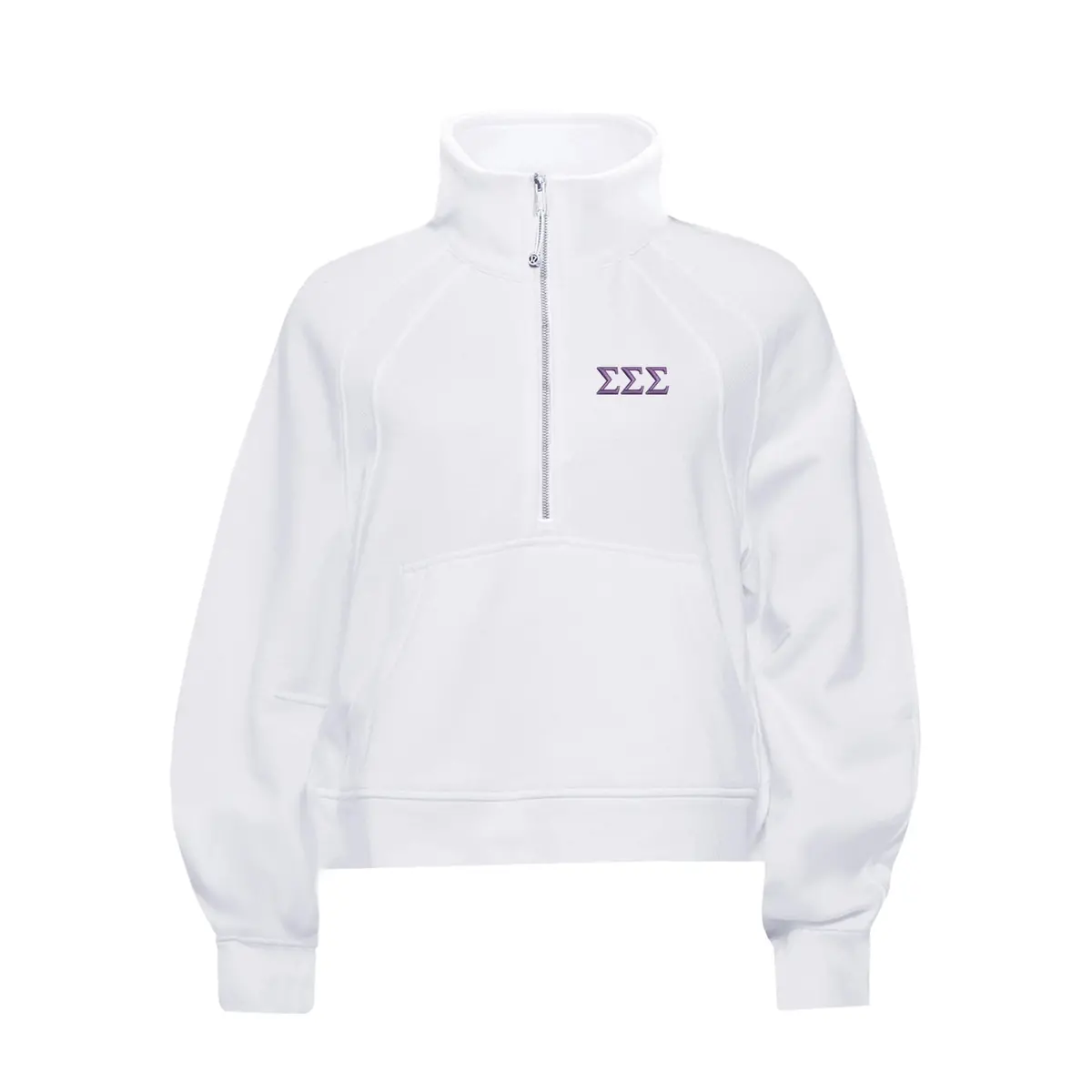 Sigma Sigma Sigma Lululemon Scuba Oversized Funnel-Neck Half Zip - White 1