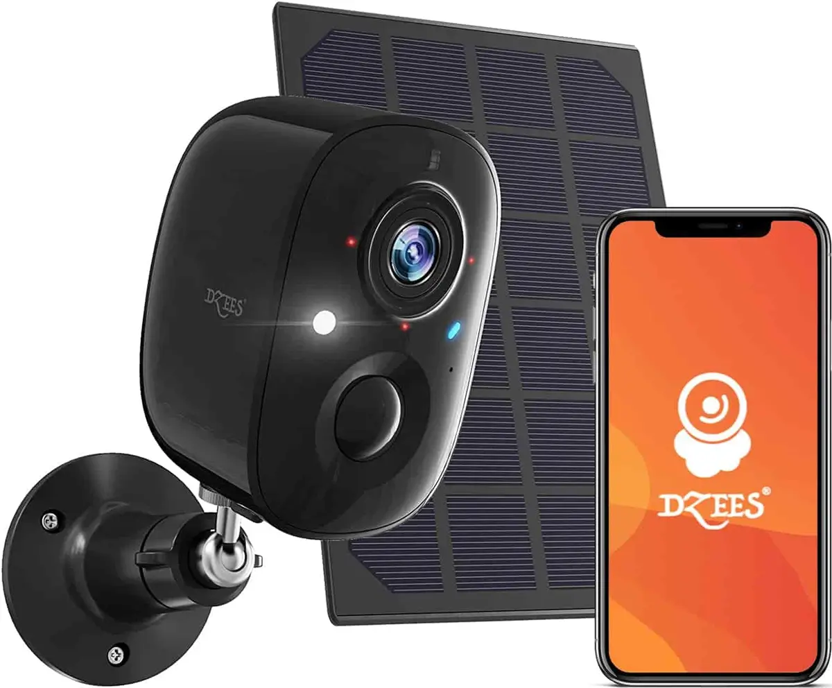 Solar Wireless Outdoor Security Camera – 2K Hd, Battery Powered, Ai Detection, Color Night Vision, 2-Way Audio, Ip65 Waterproof Dzees G6bk 1