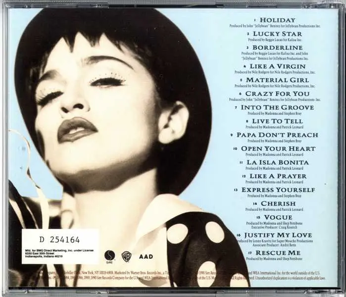 Madonna - Immaculate Collection (Used Cd) Bmg Series 2