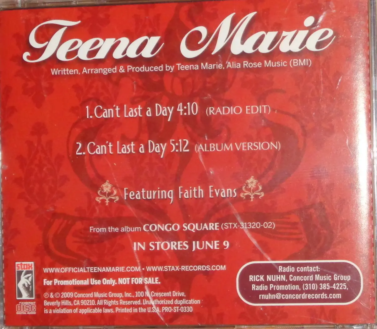 Teena Marie - Can't Last A Day (Promo Cd) 2