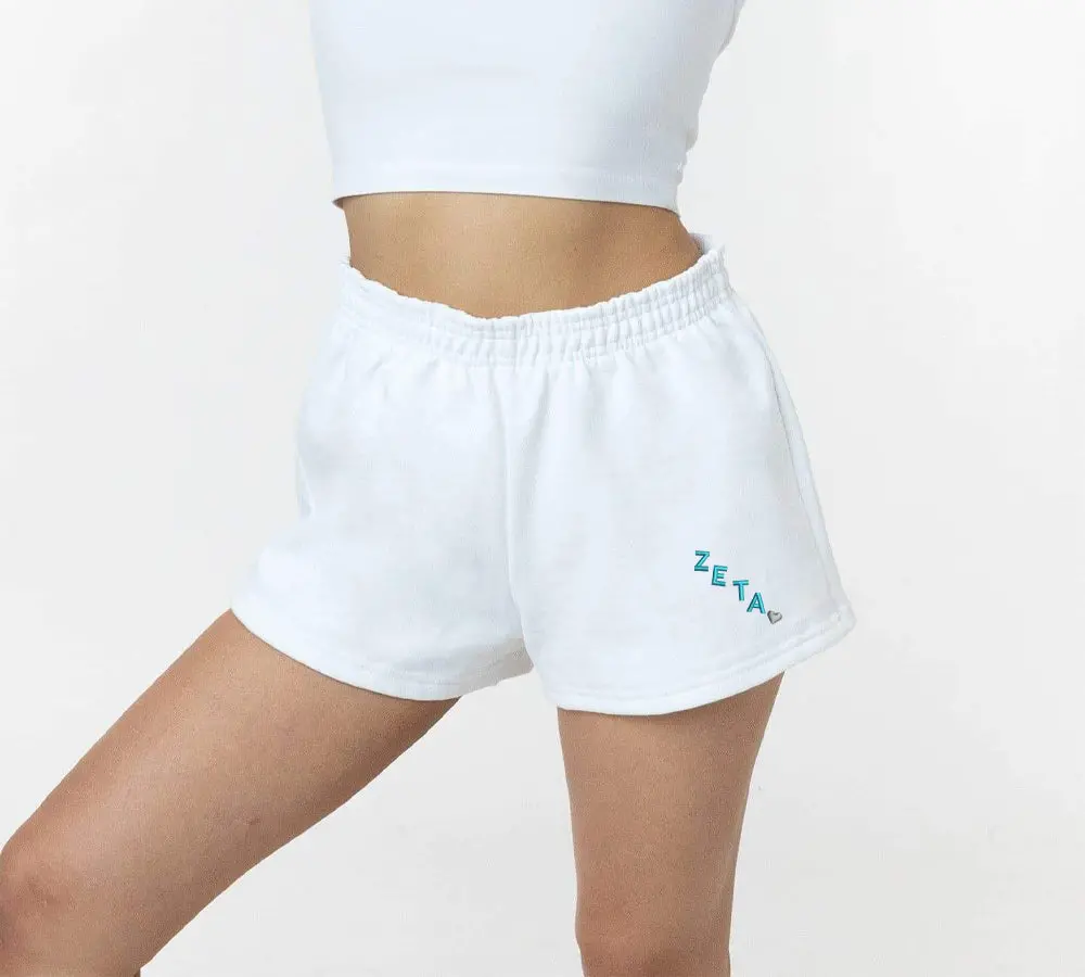 Sorority Fleece Shorts - White 1