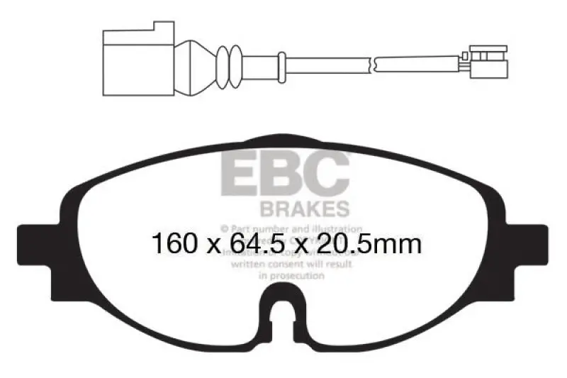 Ebc Greenstuff High-Performance Front Brake Pads For 2014+ Audi A3 1.8T 1