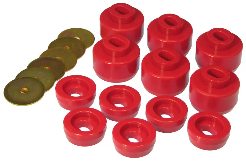 Prothane Red Body Mount Bushing Kit For 2007–2014 Chevrolet Silverado – 12-Piece Replacement Set 1