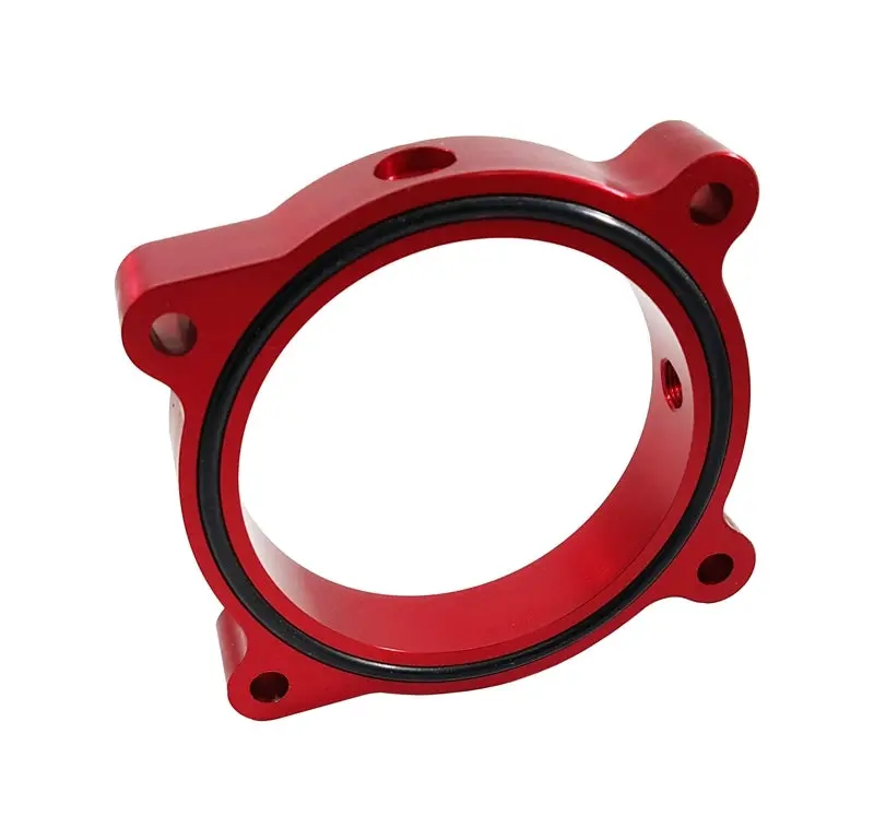 Torque Solution Throttle Body Spacer For 2011–2016 Ford Mustang Gt 5.0L – Red Anodized Aluminum 1