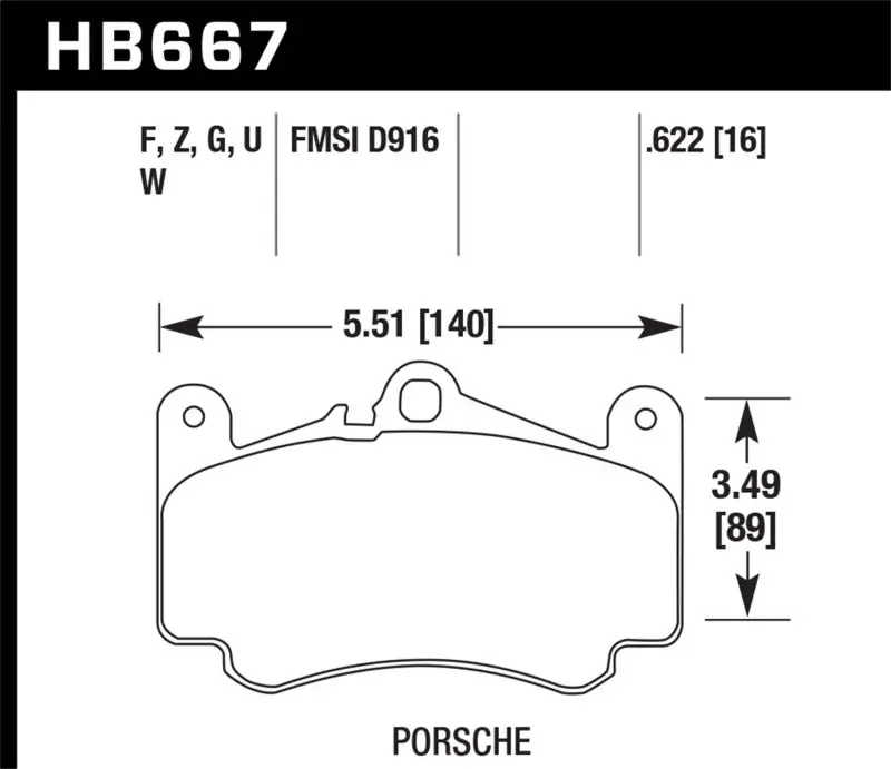 Hawk Hps Street Brake Pads For 2002–2005 Porsche 911 Carrera 4 & Carrera 4S (Front) 1