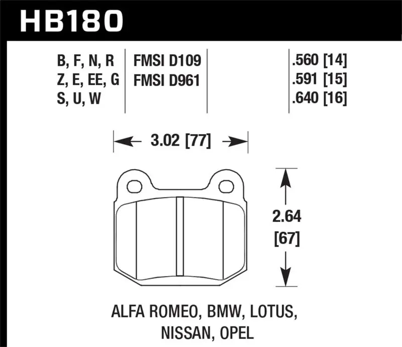 Hawk Hps Street Rear Brake Pads – Compatible With Bmw 320I (1977–1982), Alfa Romeo Spider (1983–1990) 1
