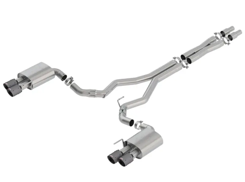 Borla Atak Cat-Back Exhaust System – 3" Diameter, Black Carbon Fiber Tips For 2018–2019 Ford Mustang Gt 5.0L Coupe (Automatic Transmission) 1
