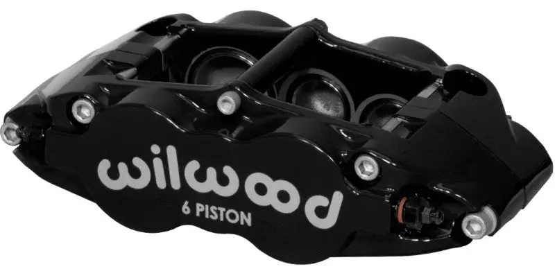 Wilwood Forged Narrow Superlite 6R Left-Hand Caliper – Black, Dual 1.25 In Pistons, 1.75 In Master Piston 1