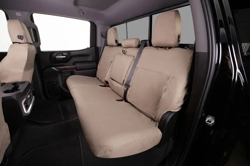 Covercraft Seatsaver Polycotton Custom Front Row Seat Covers – 2019–2024 Chevrolet Silverado, Taupe 1