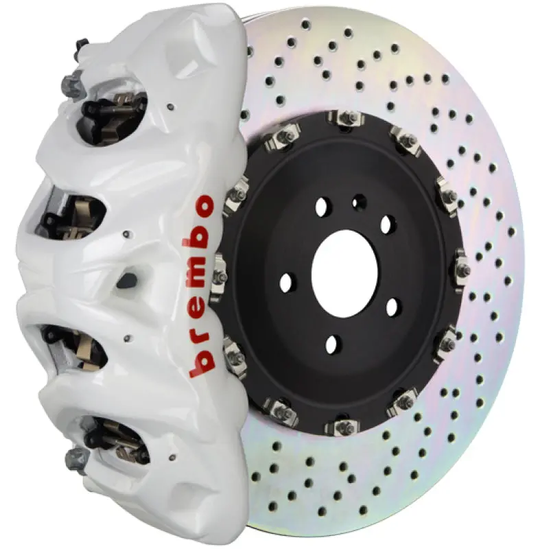 Brembo 15-18 M3 (Cc Brake Equipped) Front Gt Bbk 6 Piston Cast 380X34 2Pc Rotor Drilled- White 1