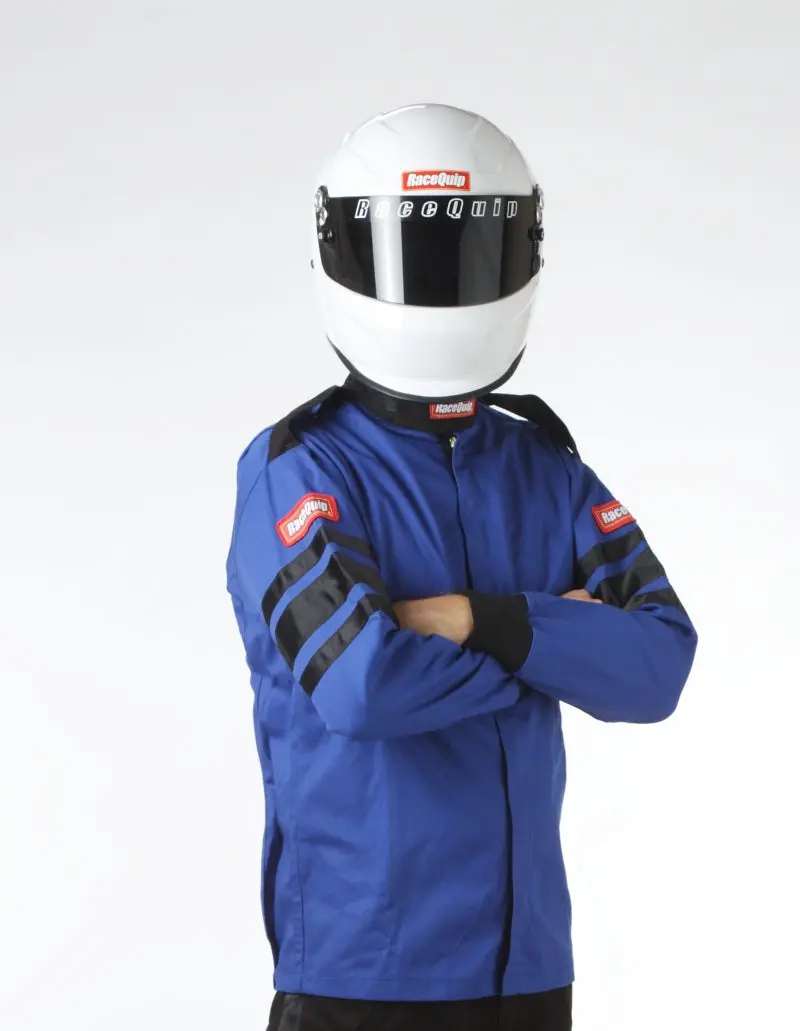 Racequip Sfi-1 Rated Racing Jacket – Blue, Size Large, Single-Layer Fire-Retardant Design 1