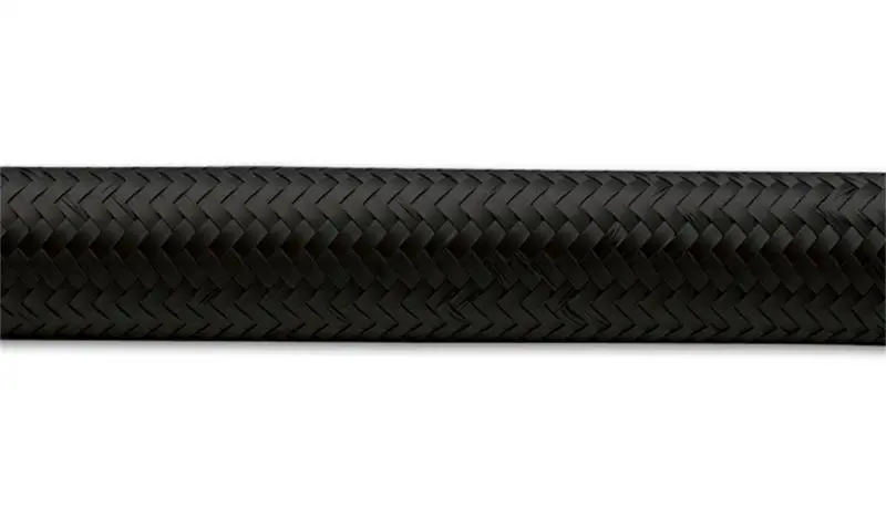 Vibrant -6 An Black Nylon Braided Flexible Hose – 50-Foot Roll 1