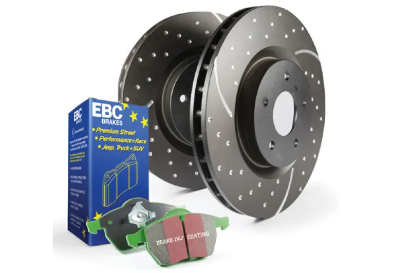 Ebc S10 Brake Kit: Greenstuff Pads + Gd Drilled & Slotted Rotors 1