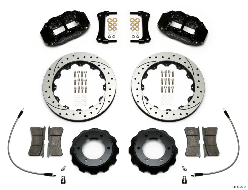 Wilwood Narrow Superlite 6R Front Brake Kit For 2005–2015 Toyota Tacoma – 12.88-Inch Drilled Rotors With Braided Lines 1