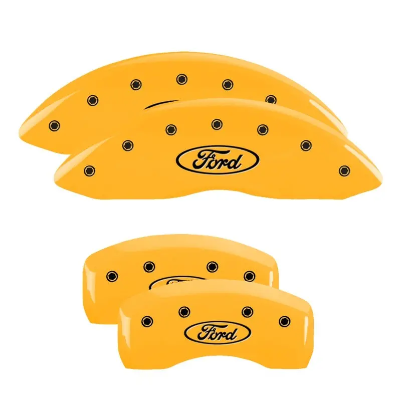 Mgp 4 Caliper Covers Engraved Front & Rear Oval Logo/Ford Yellow Finish Black Char 2004 Ford Falcon 1