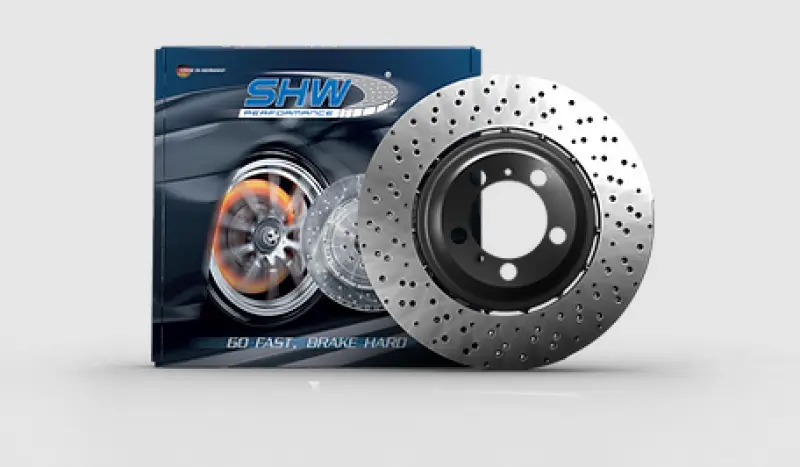 Shw Cross-Drilled Lightweight Front Brake Rotor For 2006–2010 Bmw M5 (5.0L V10) – Oem Fit, Part #34112282806 1