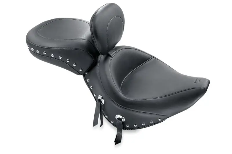 Mustang Harley-Davidson Edition Wide Rear Tire Passenger Seat For 1984–2006 Touring Models – Black With Recessed Studs 1