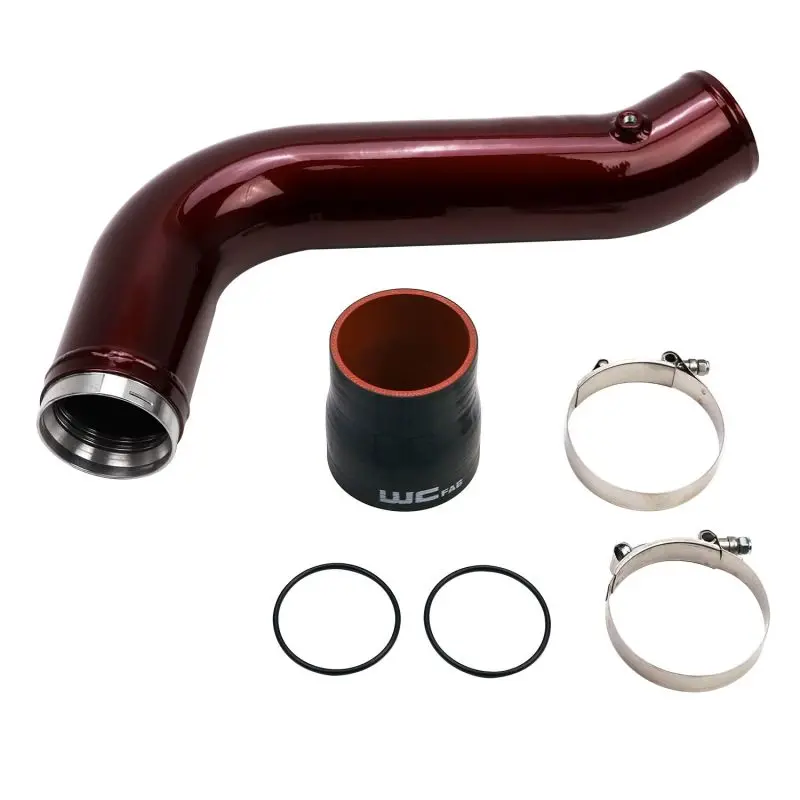 Wehrli 17-19 Chevrolet 6.6L L5P Duramax Passenger Side 3.5In Intercooler Pipe - Bronze Chrome 1