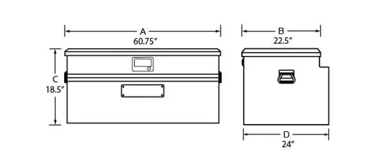 Tradesman Aluminum Flush-Mount Full-Width Truck Tool Box – 60" Length, Brite Finish 1