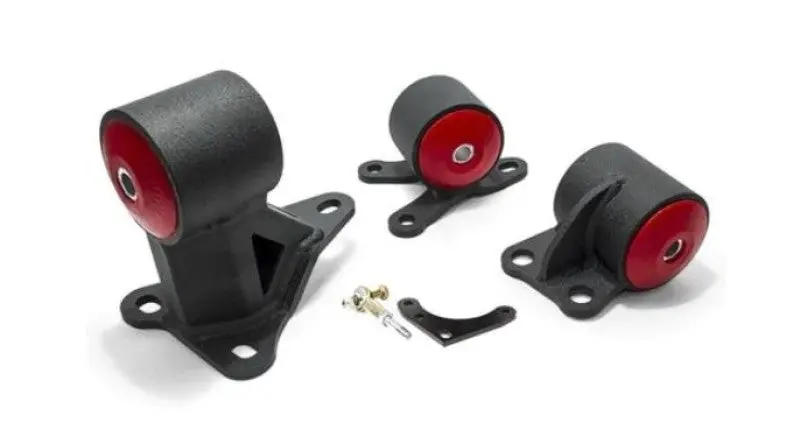 Black Steel Engine Mounts With 85A Bushings For 1992–1995 Honda Civic B/D-Series (Auto-To-Manual Cable Conversion, 2-Bolt) 1