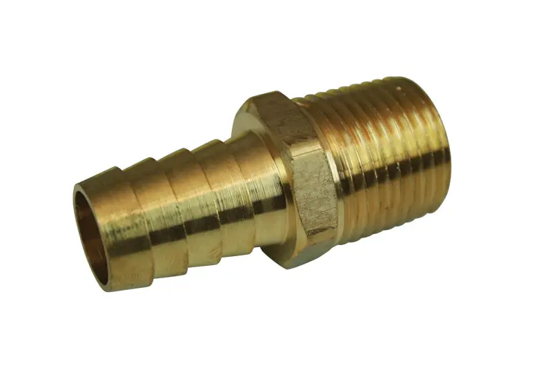 Moroso Brass Straight Adapter Fitting: 1/2" Npt To 5/8" Barbed 1