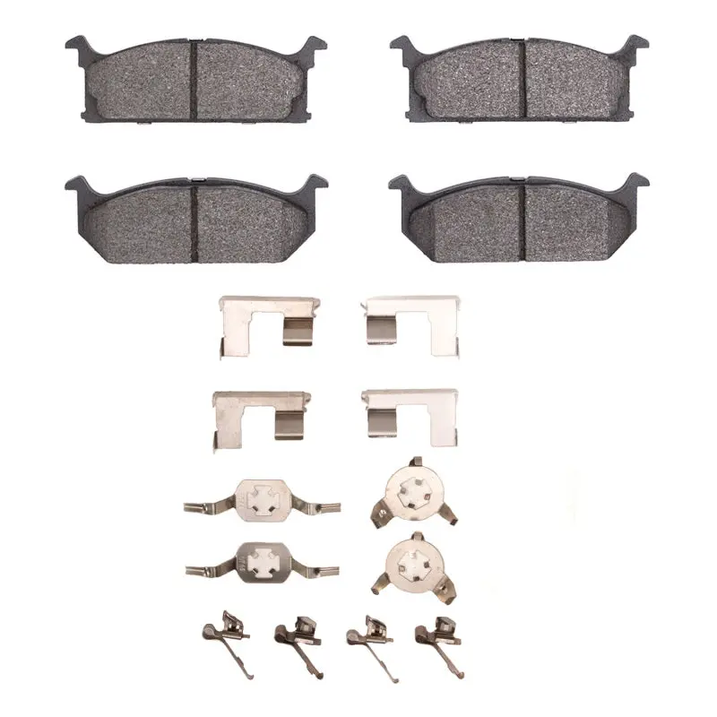 R1 Semi-Metallic Front Brake Pad & Hardware Kit — 1985–1988 Chevrolet Sprint 1