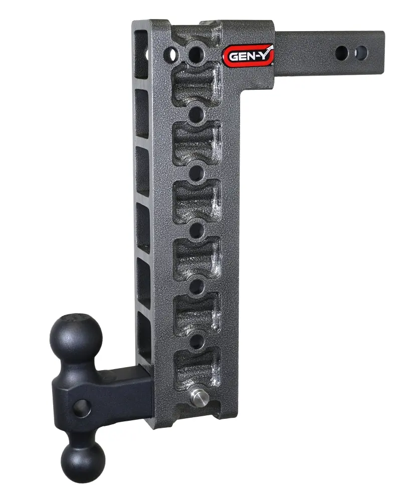 Gen-Y Mega Duty Adjustable Hitch With 2" Shank, 15" Drop, 10,000-Lb Capacity, And Dual-Ball Mount (Requires Gh-0100 Stabilizer Kit) 1