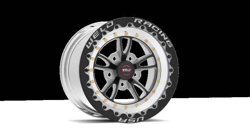 Weld Rt Full Throttle 15X10 Black Single Beadlock Wheel – 5X4.5In Bolt Pattern, 7.5In Backspace 1