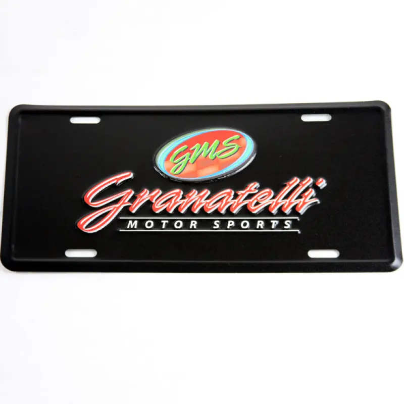 Granatelli Aluminum License Plate Bracket – Black Face With Full-Color Brand Logo 1