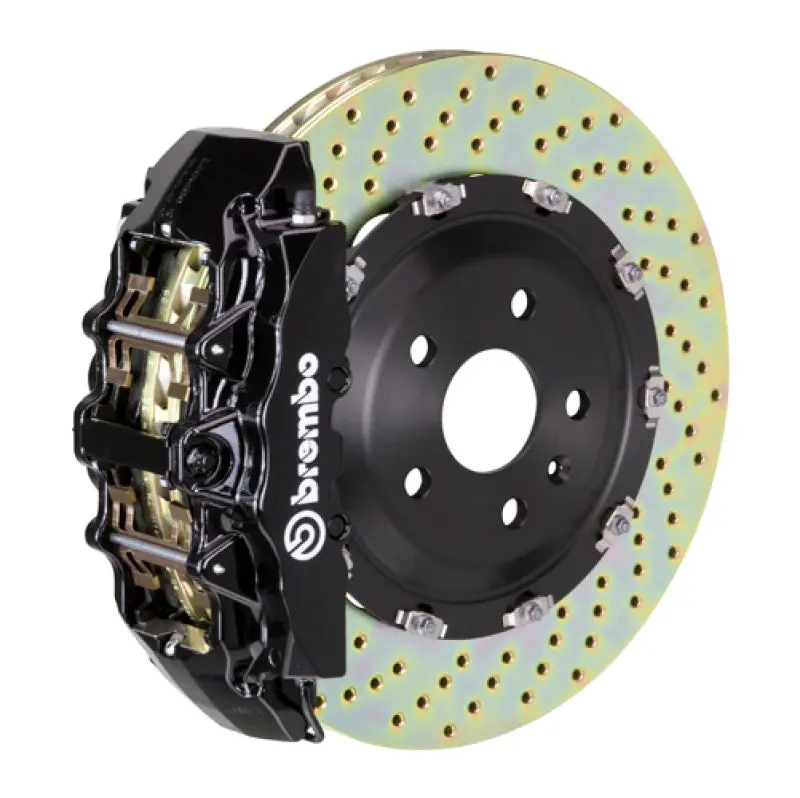 Brembo Gt Big Brake Kit For 2003–2008 Mercedes-Benz Sl500 – Front, 380X34Mm Drilled Rotors, 8-Piston Calipers, Black Finish 1