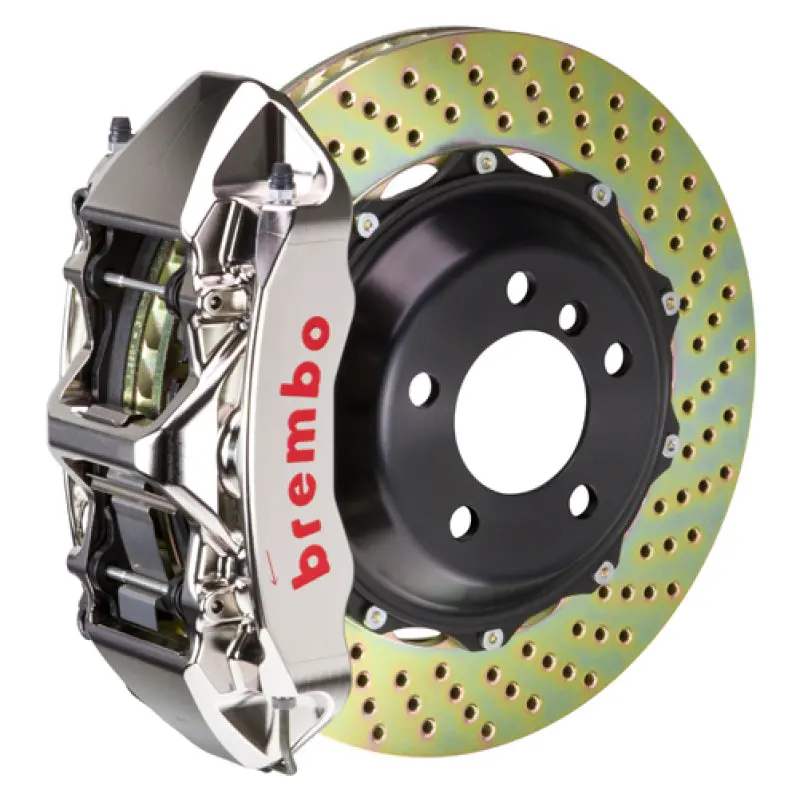 Brembo Gt-R Bbk Front Brake Kit – 6-Piston Billet Calipers, 355X32Mm Two-Piece Drilled Rotors, Nickel-Plated – Fits 1999–2001 Nissan Skyline Gt-R 1