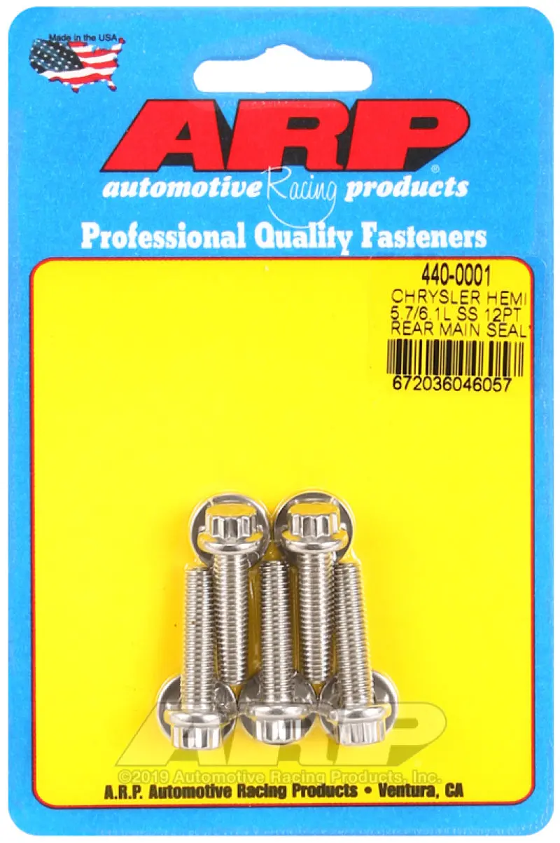 Arp Stainless Steel Rear Main Seal Plate Bolt Kit For Chrysler Hemi 5.7L/6.1L Engines 1