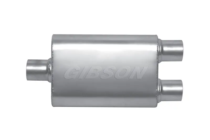 Gibson Mwa Superflow Center/Dual Oval Muffler – 4" X 9" X 14", Stainless Steel, 3" Inlet / 2.5" Outlet 1