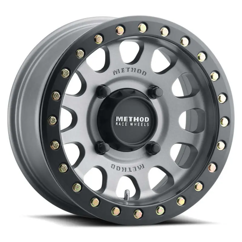Method Mr401 Utv Beadlock Wheel – 15X6", 4X136, 106Mm Center Bore, Matte Black Ring & Titanium Finish 1